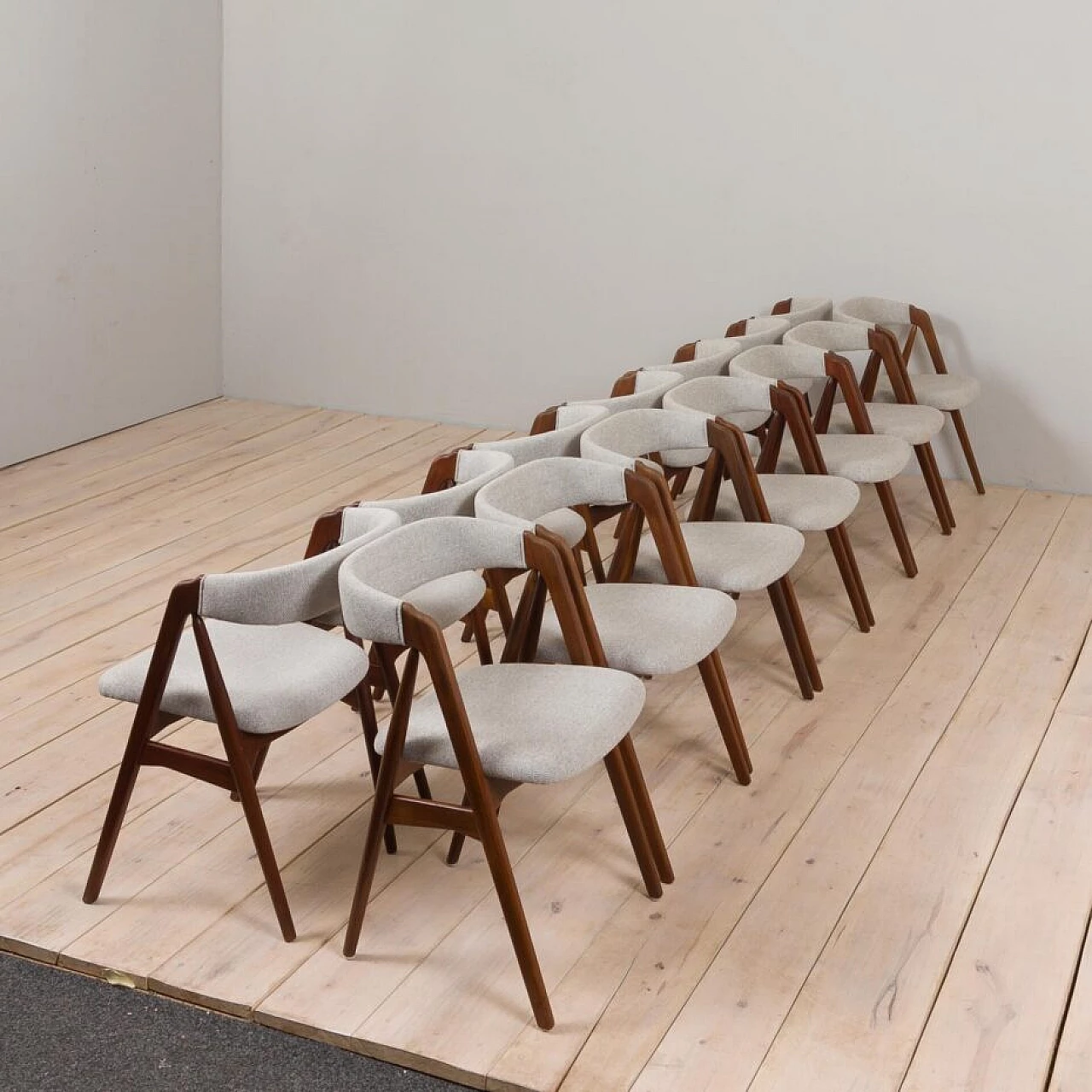 14 Danish teak chairs by Thomas Harlev for Farstrup Møbler, 1950s 9