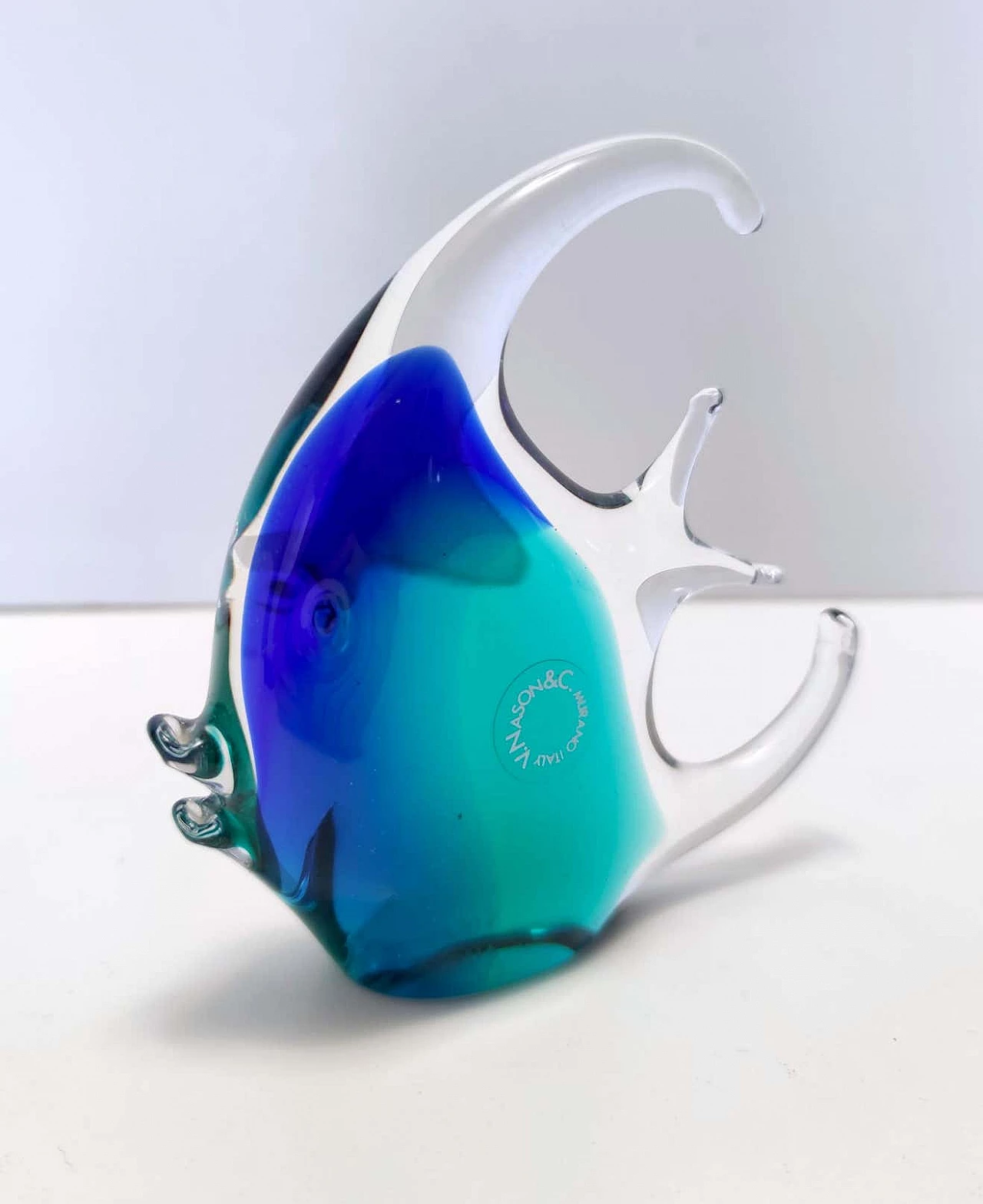 Blue Murano glass fish figurine by Vincenzo Nason, 1980s 6