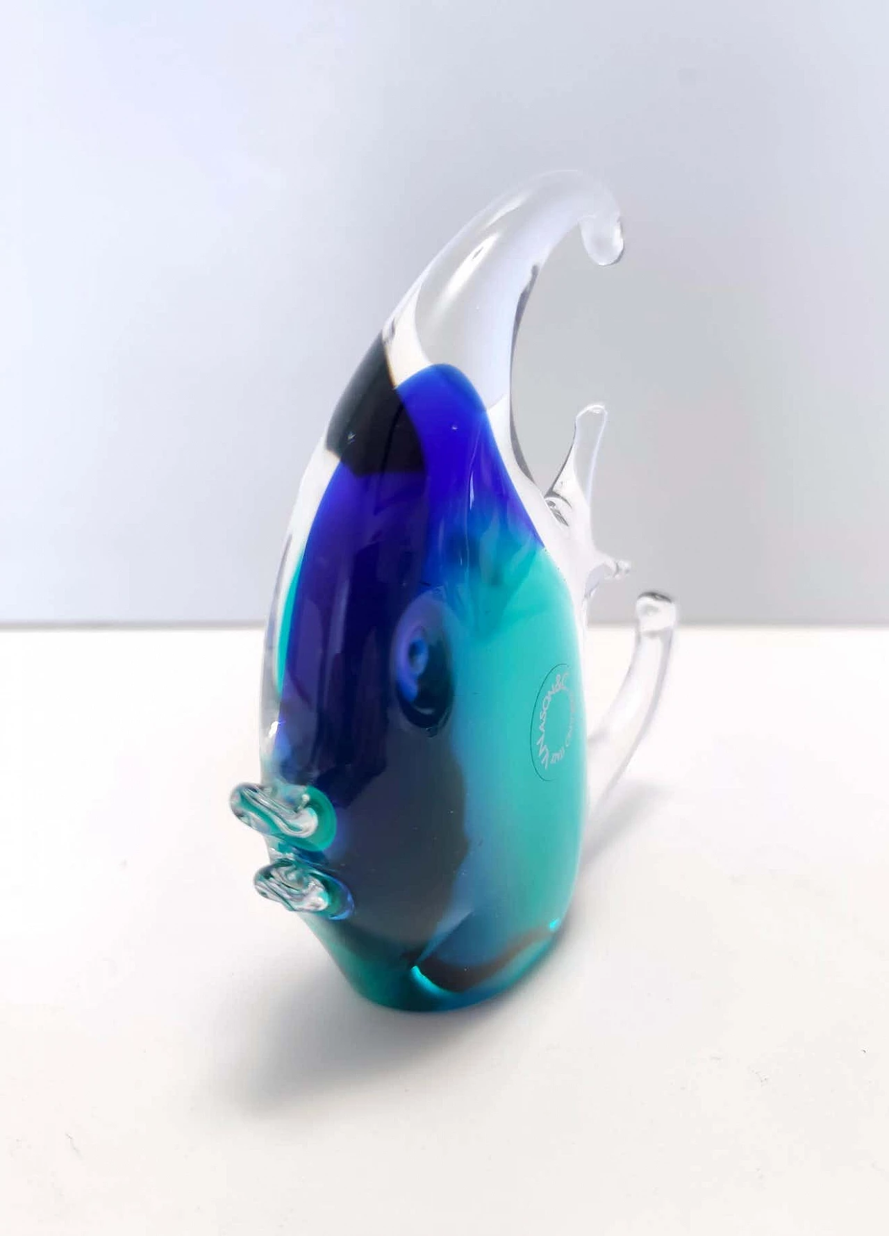 Blue Murano glass fish figurine by Vincenzo Nason, 1980s 7