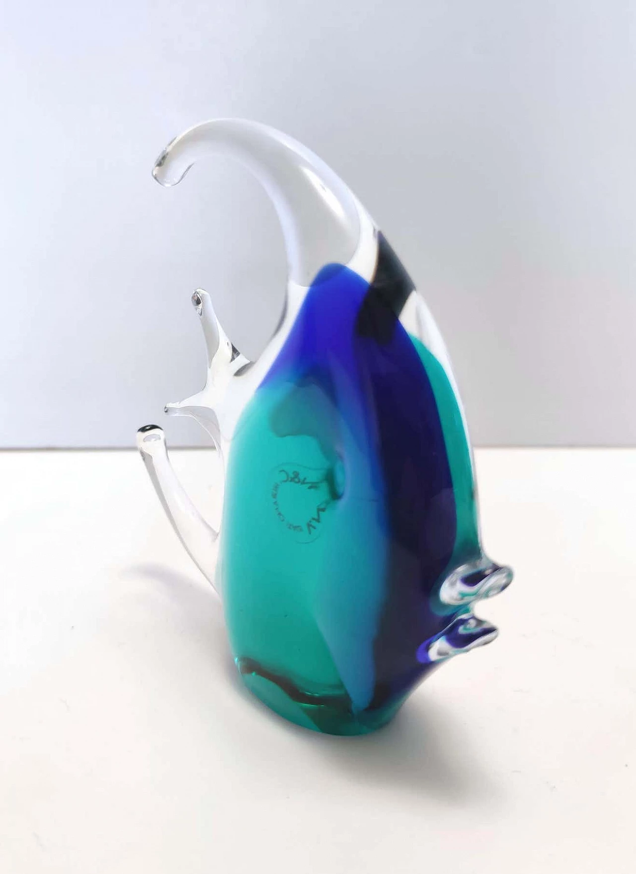 Blue Murano glass fish figurine by Vincenzo Nason, 1980s 9