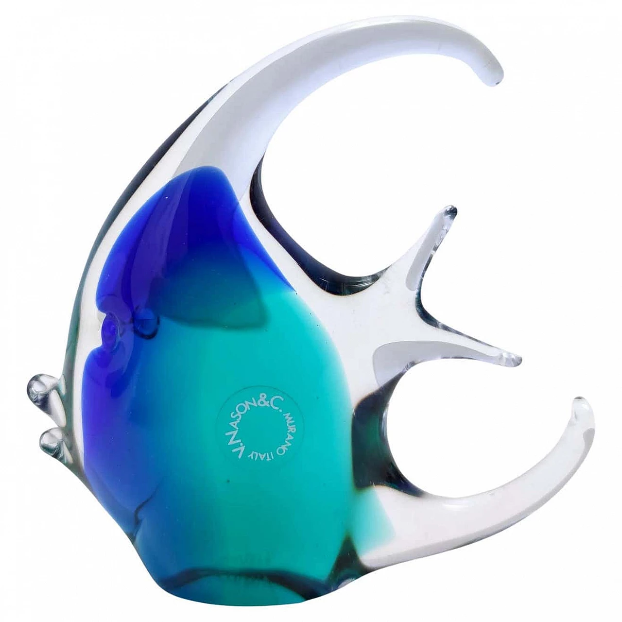 Blue Murano glass fish figurine by Vincenzo Nason, 1980s 13