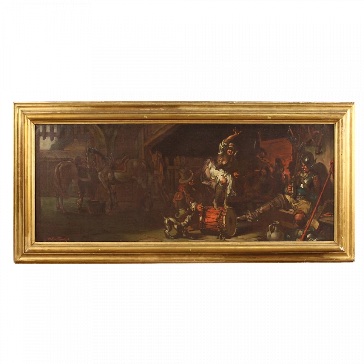 Mattia Traverso, tavern genre scene, oil painting on canvas 16