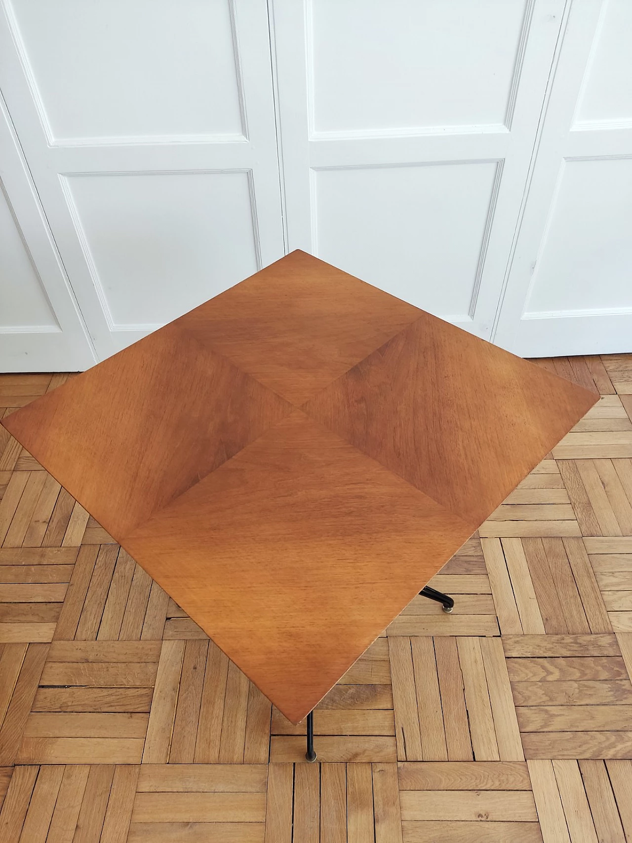 Wood, brass and metal coffee table in the style of Carlo Ratti, 1960s 2