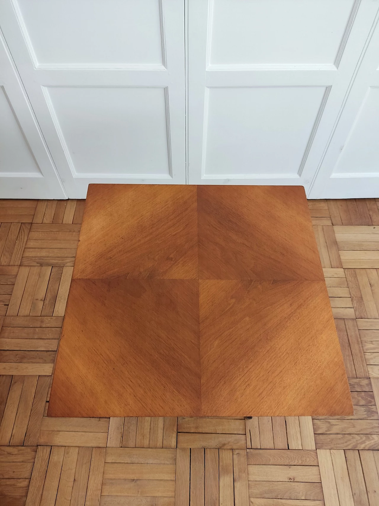 Wood, brass and metal coffee table in the style of Carlo Ratti, 1960s 11