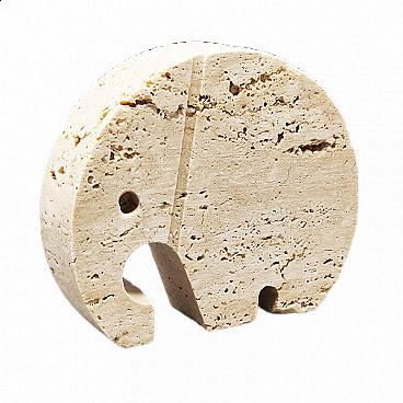 Spherical elephant sculpture in travertine by Enzo Mari for F.lli Mannelli, 1970s