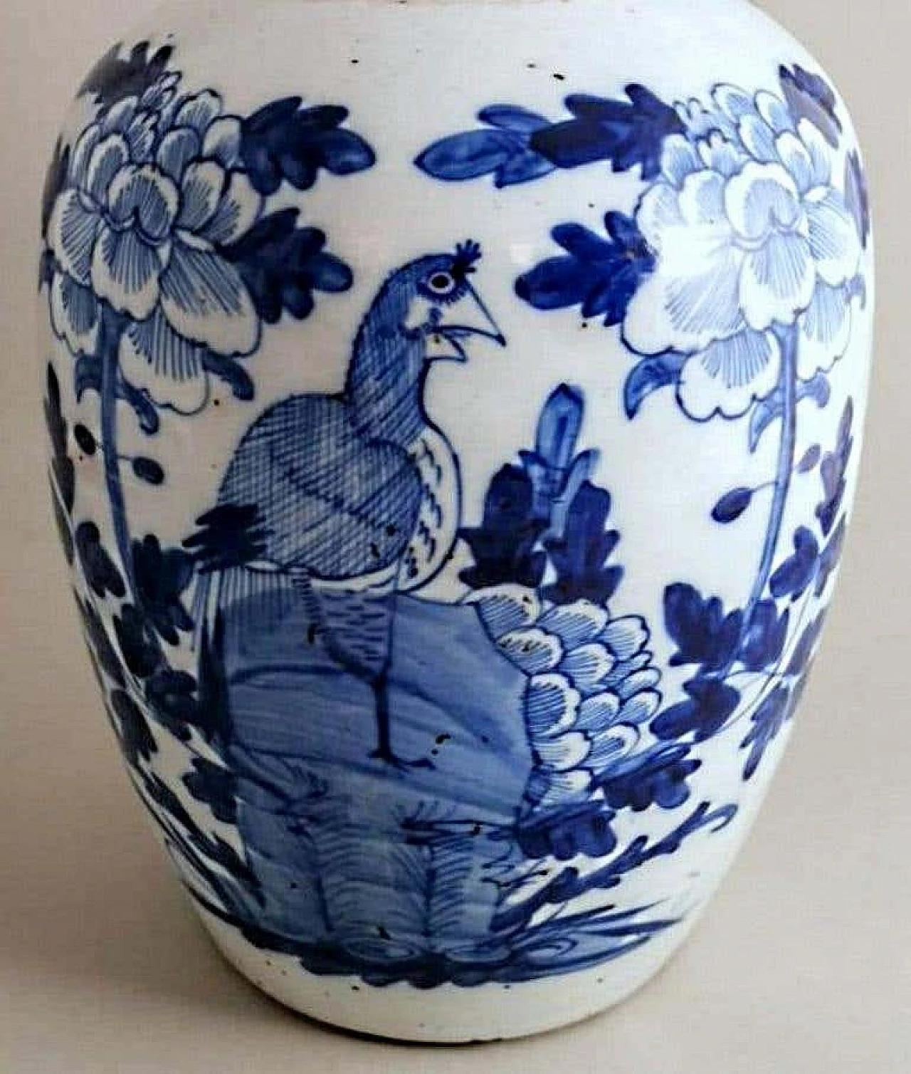 Chinese porcelain ginger jar with cobalt blue decoration and lid, late 19th century 5