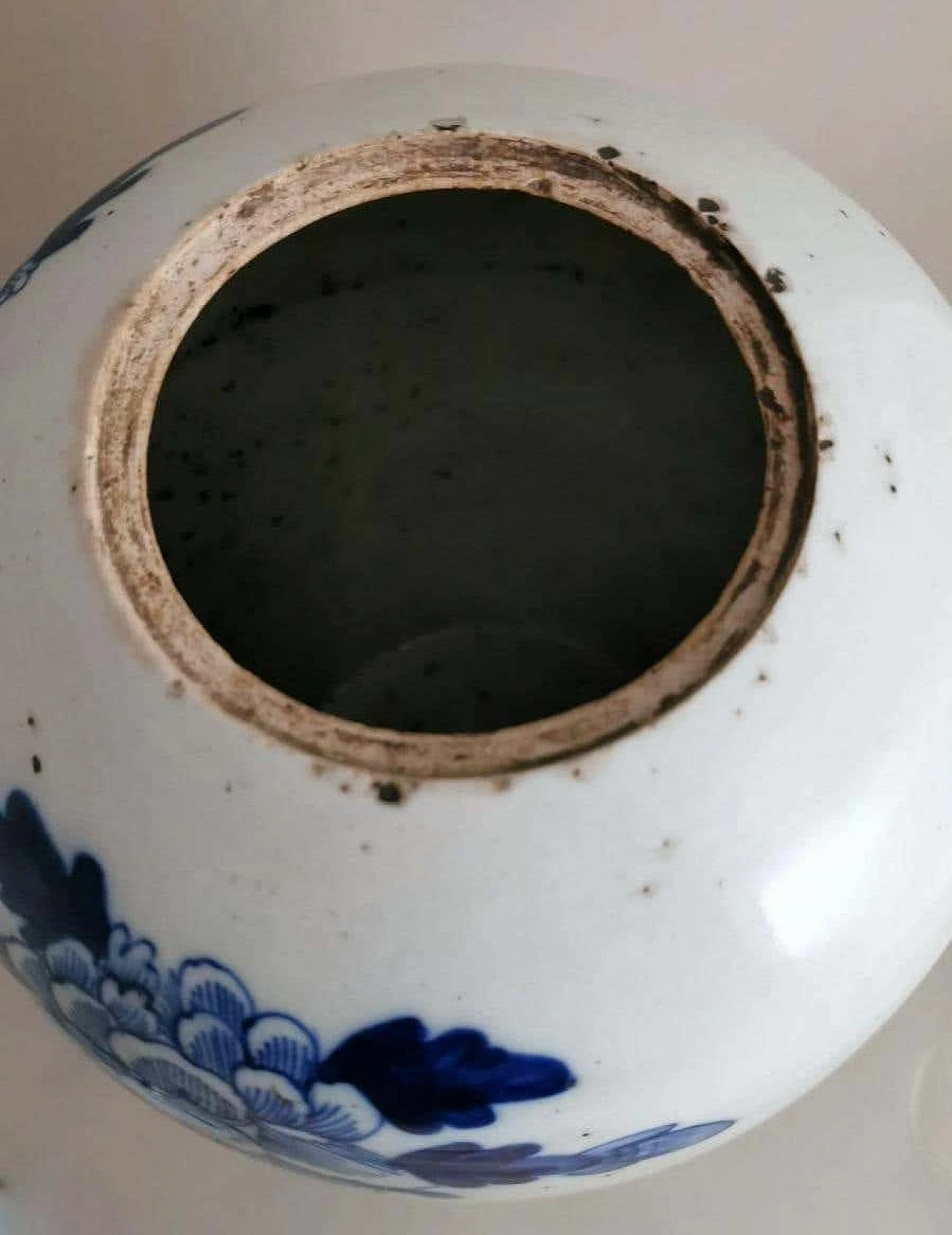 Barattolo per zenzero in porcellana cinese a decorazioni blu cobalto con coperchio, fine '800 12