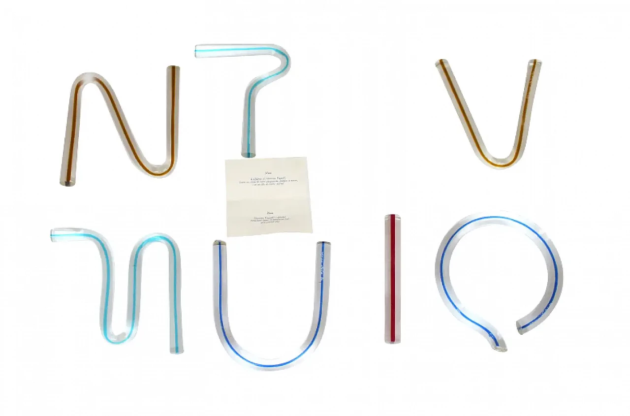 Neon alphabet letters by Massimo Vignelli for Venini, 1980s 1