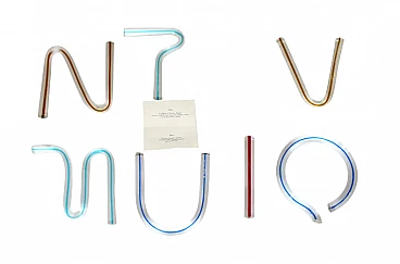 Lettere dell'alfabeto Neon di Massimo Vignelli per Venini, anni '80