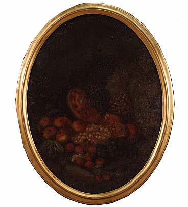 Still life with fruit, oil painting on canvas, 18th century