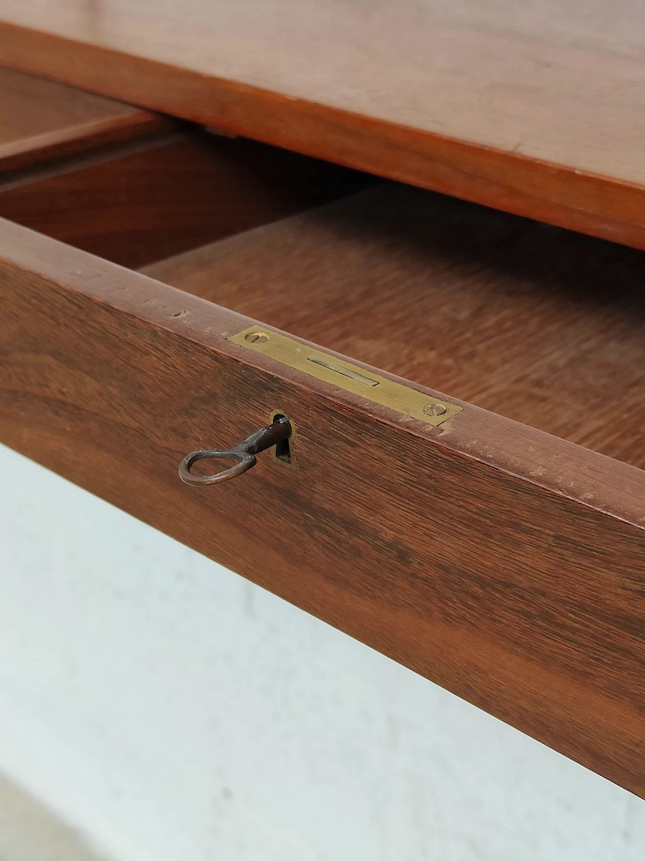 Scandinavian-style striped bookcase in teak and metal, 1960s 13