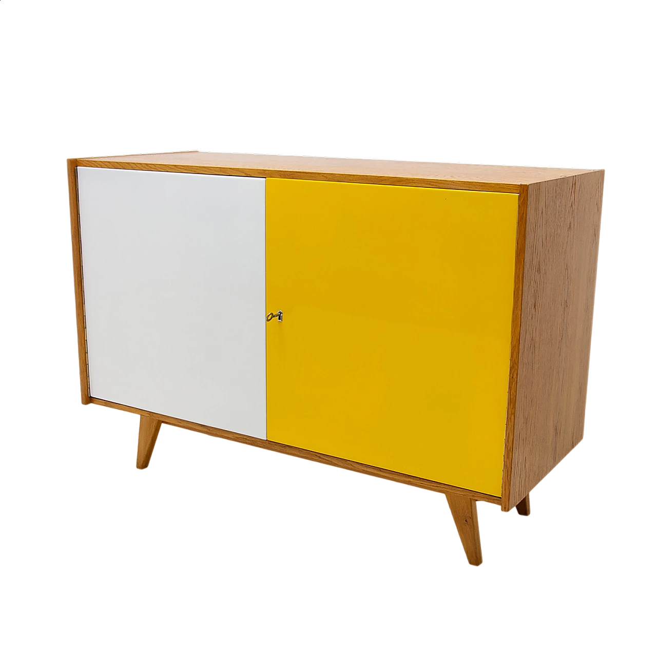 Yellow and white U-450 sideboard by Jiri Jiroutek for Interier Praha, 1960s 16
