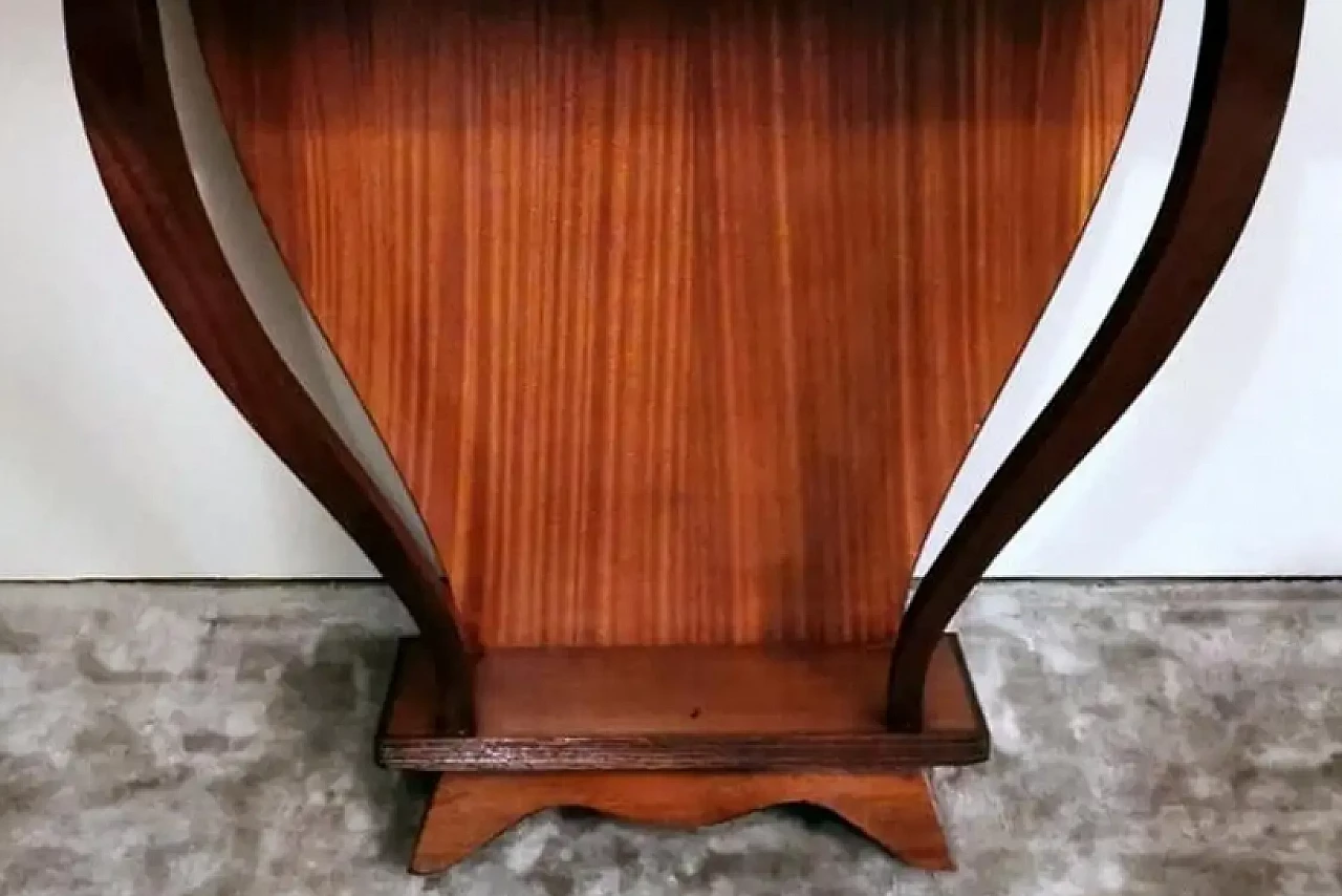 Wooden console table with glass top, 1950s 7