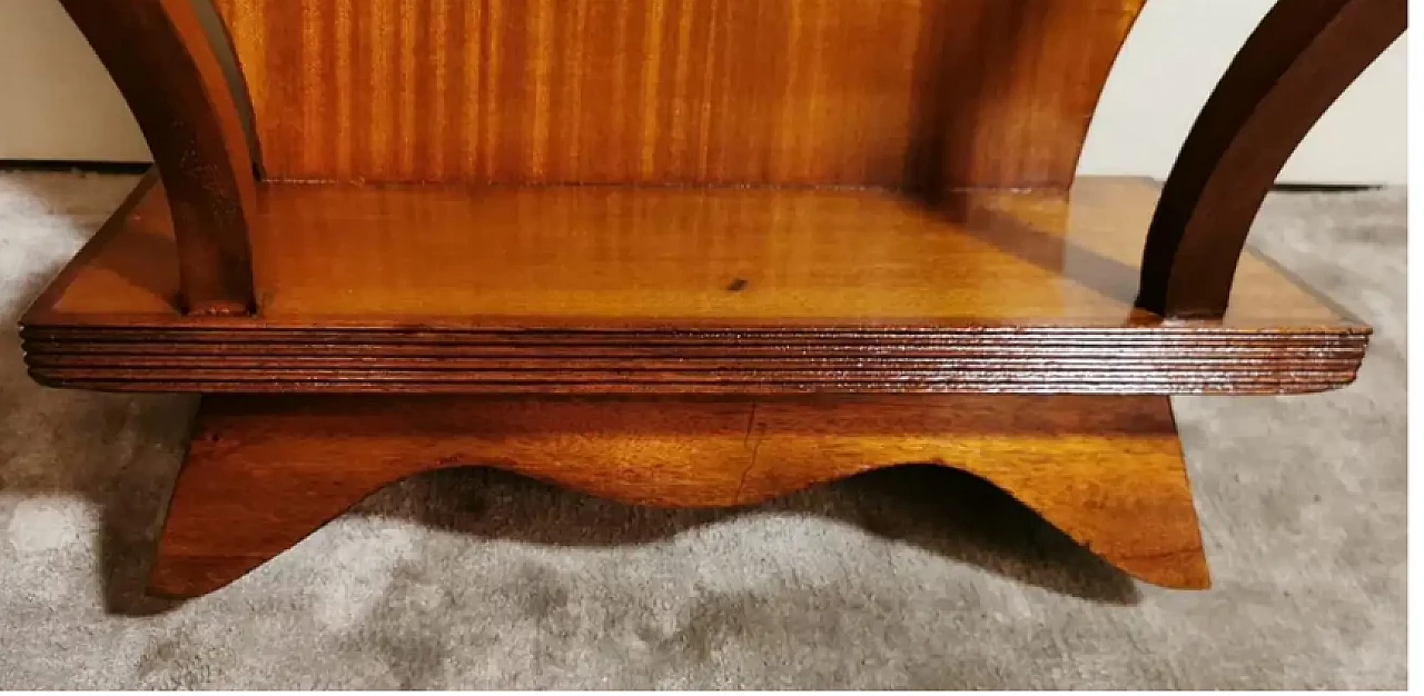 Wooden console table with glass top, 1950s 8