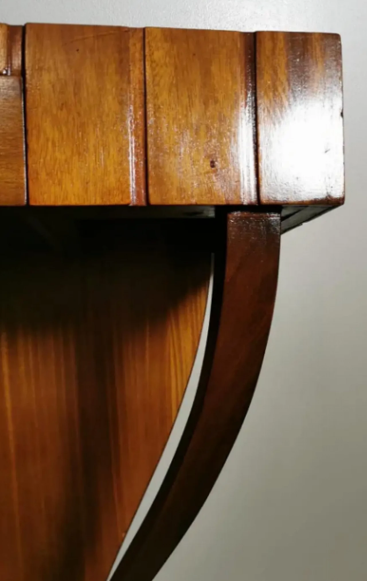 Wooden console table with glass top, 1950s 10