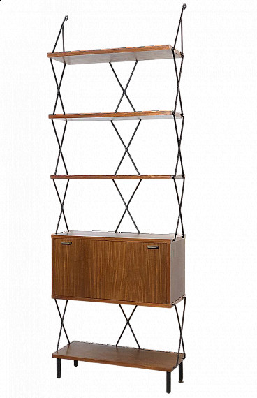 Wood and metal bookcase by ISA Bergamo, 1960s