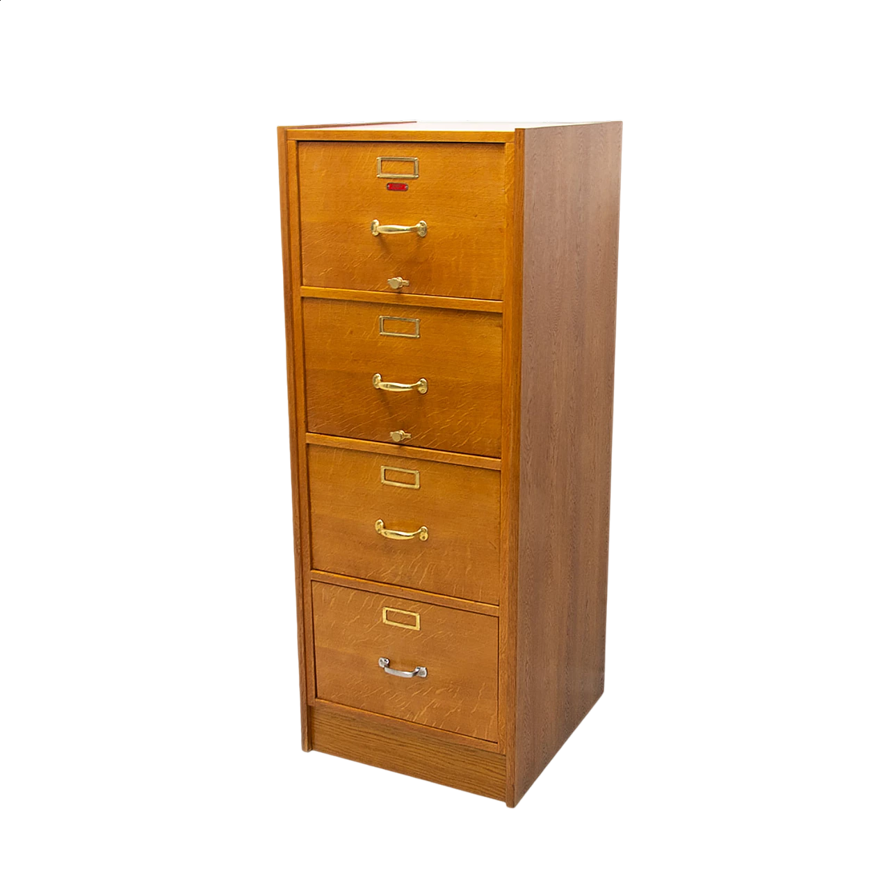 Industrial filing cabinet in oak, plywood and metal, 1930s 19