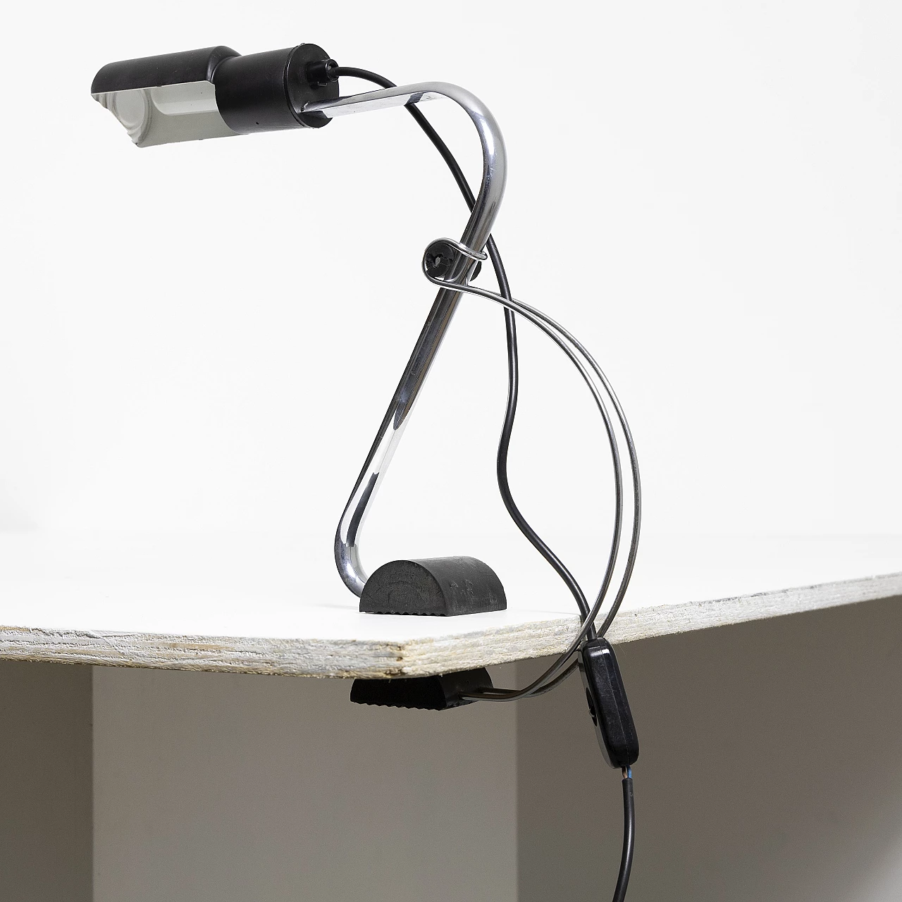 Chrome-plated metal desk clamp lamp, 1970s 4
