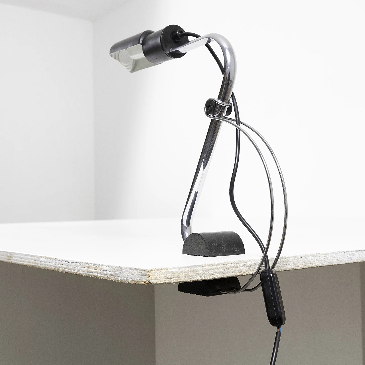 Chrome-plated metal desk clamp lamp, 1970s 6