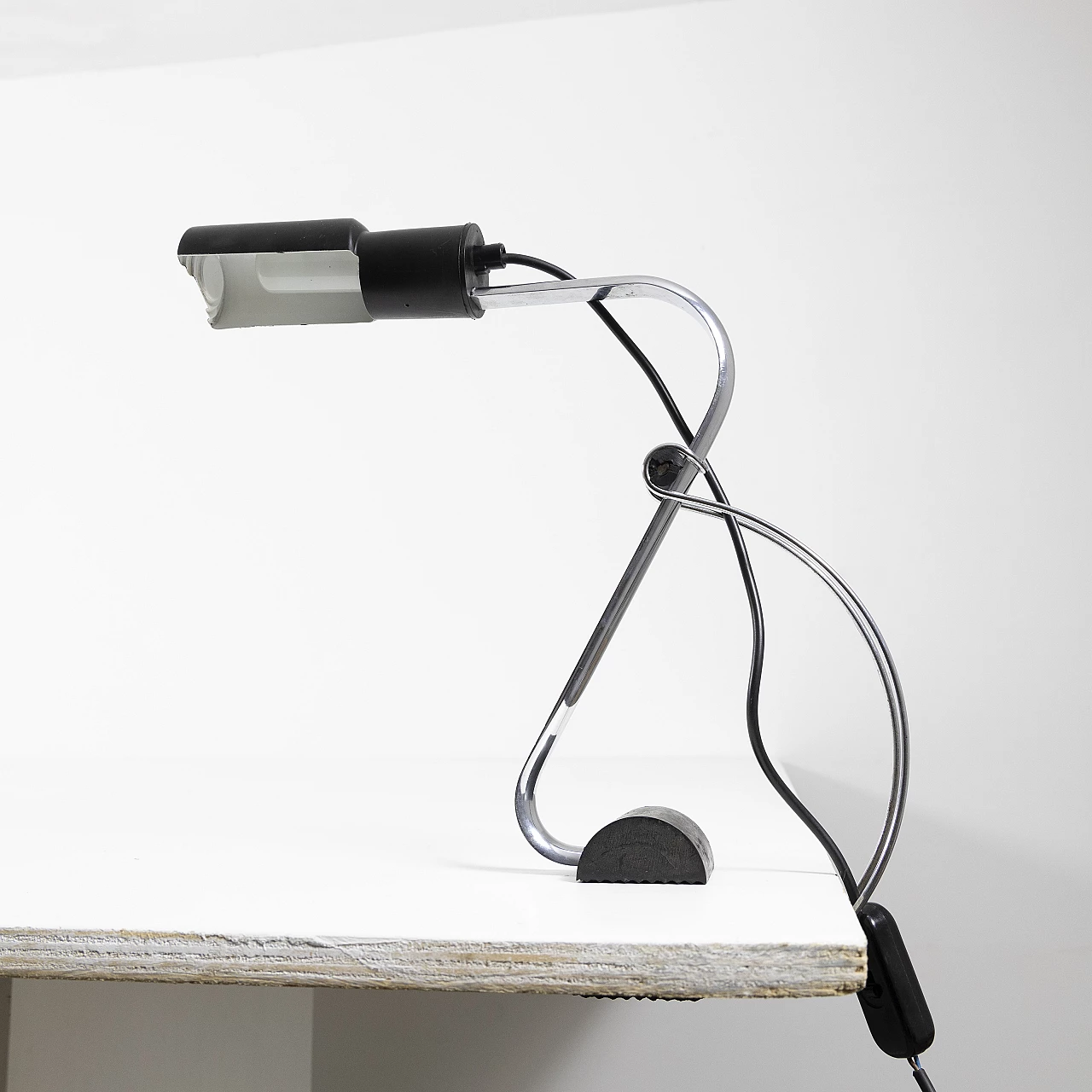 Chrome-plated metal desk clamp lamp, 1970s 7