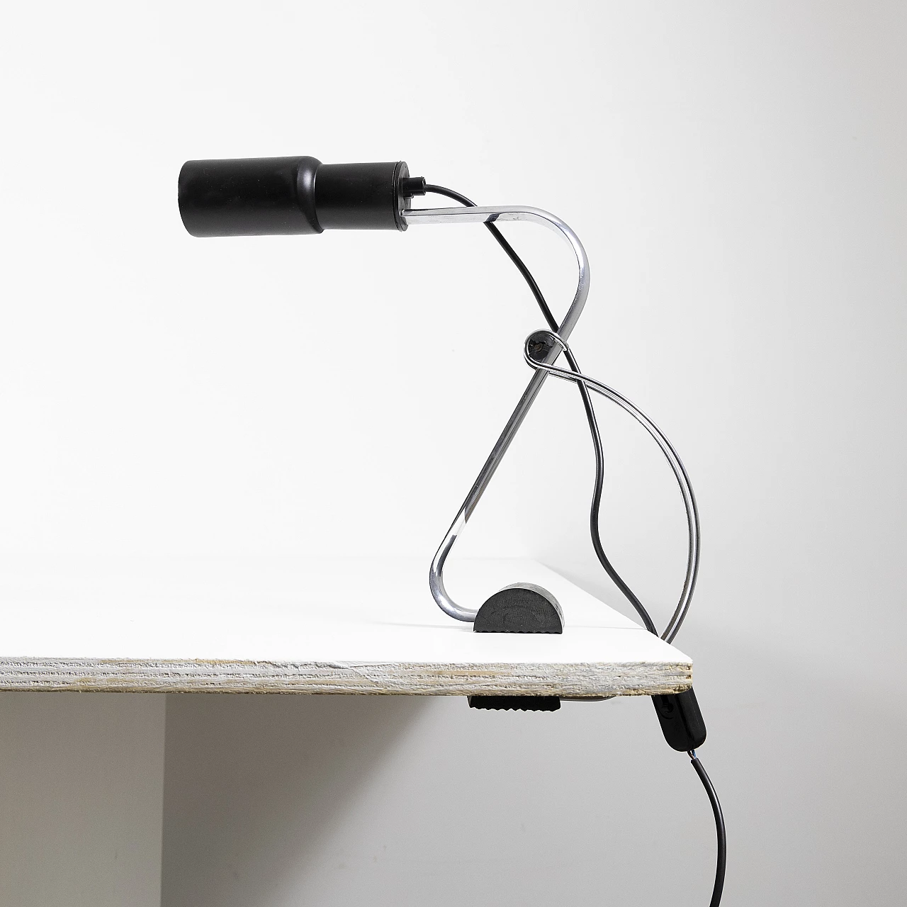 Chrome-plated metal desk clamp lamp, 1970s 9