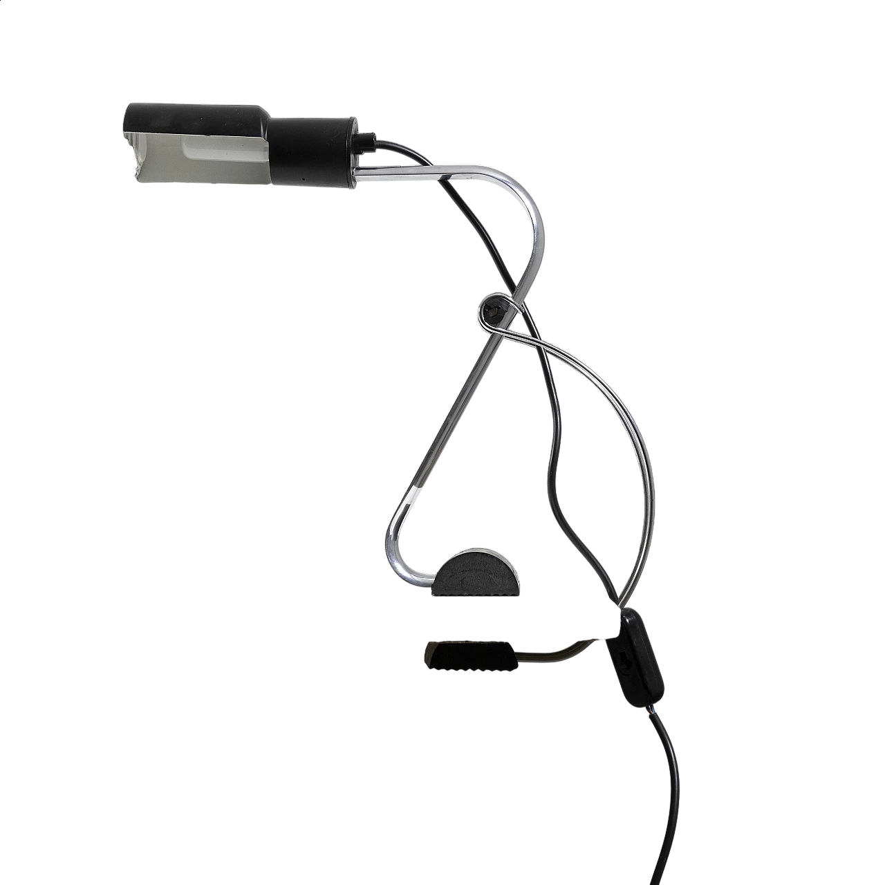 Chrome-plated metal desk clamp lamp, 1970s 22