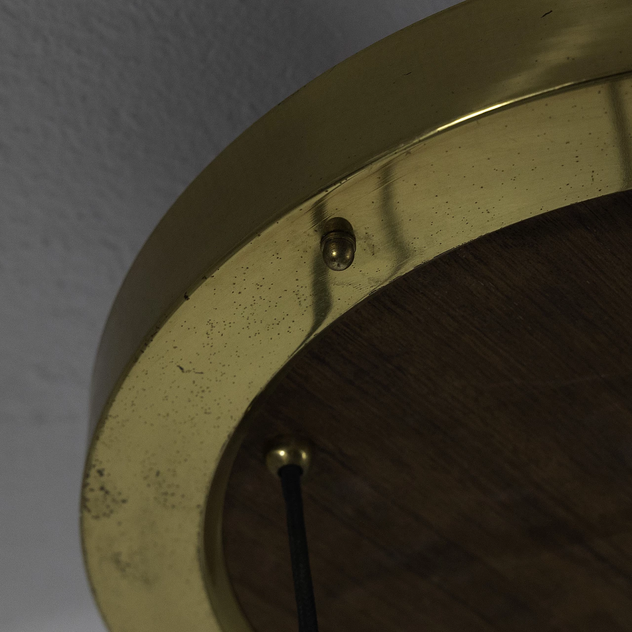 Lampadario a 6 luci in ottone e vetro molato, anni '70 12