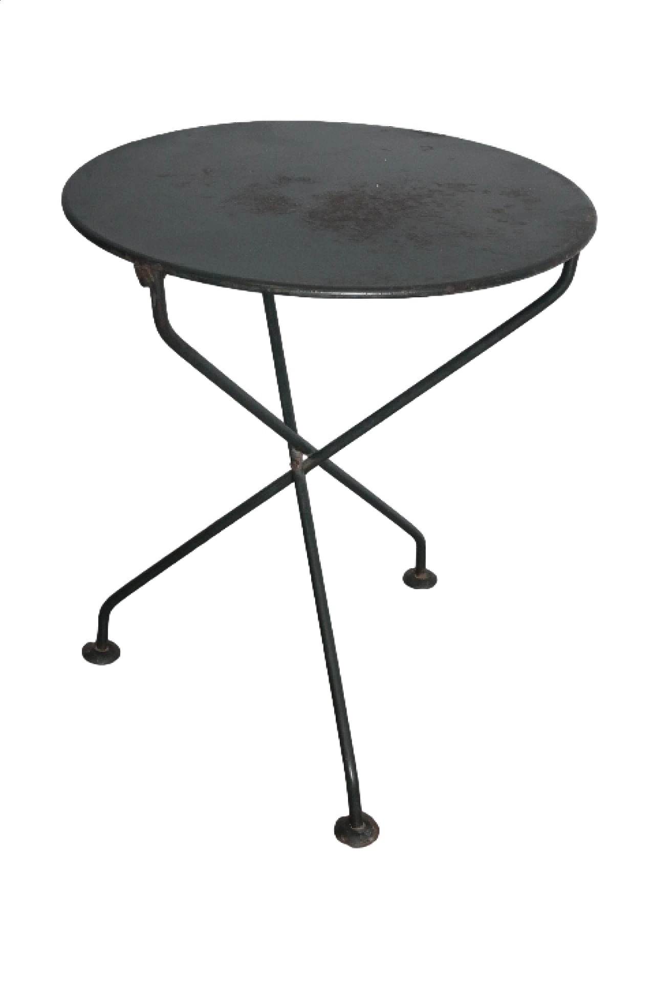 Tavolo rotondo da esterno in ferro laccato verde, '800 13