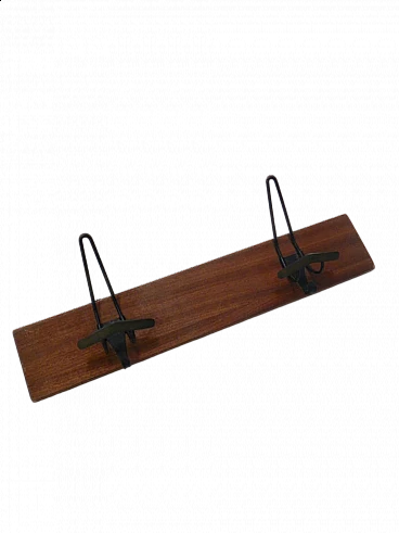 Compressed wood and metal wall coat rack, 1950s