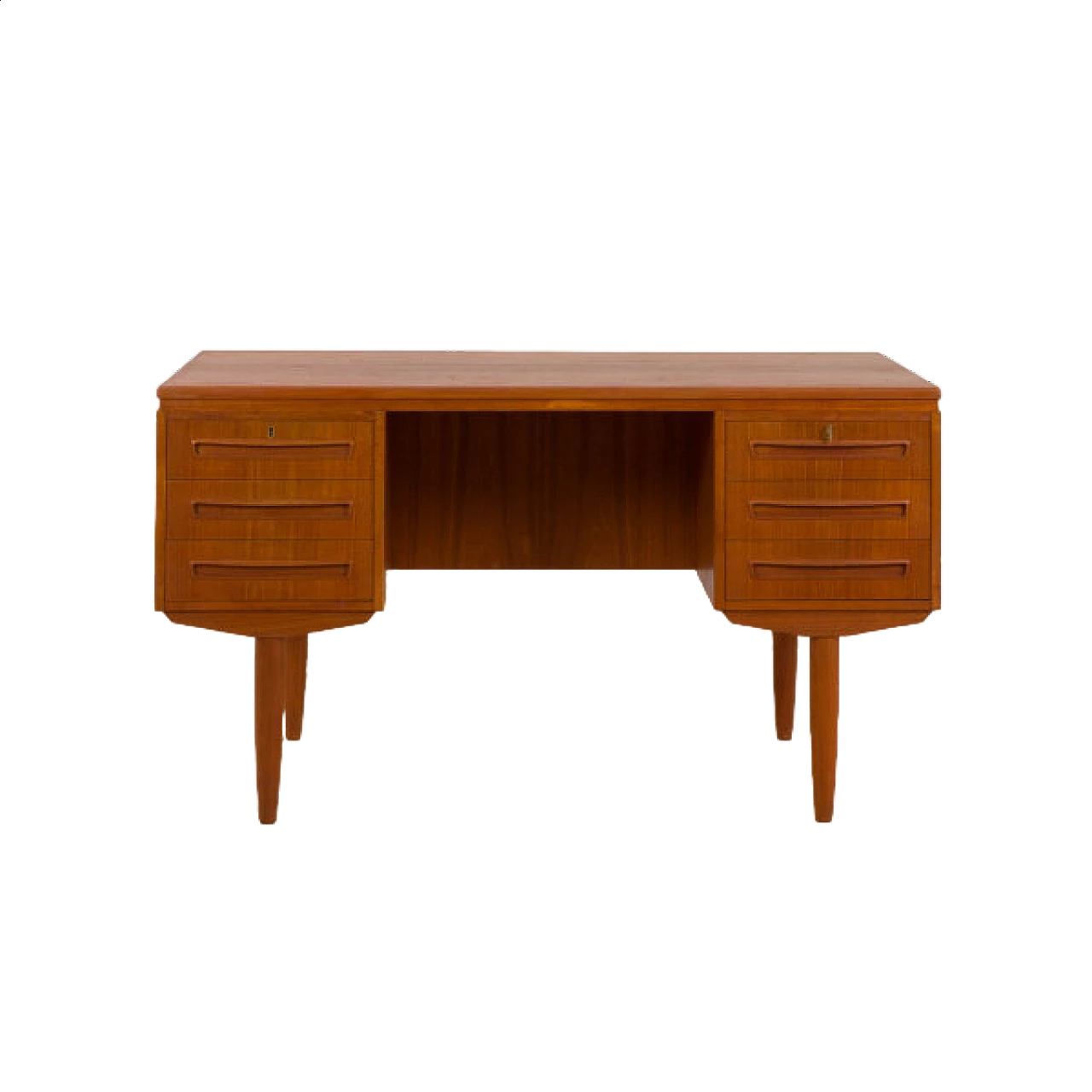 Teak desk with back cabinet by J. Svenstrup for A.P. Furniture, 1960s 10