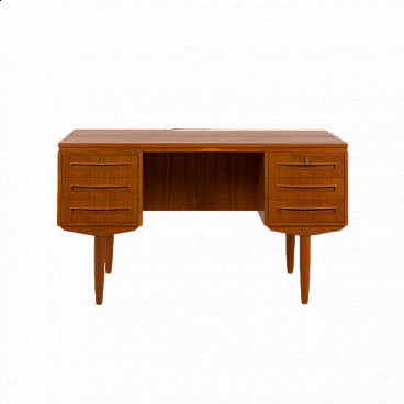 Teak desk with back cabinet by J. Svenstrup for A.P. Furniture, 1960s