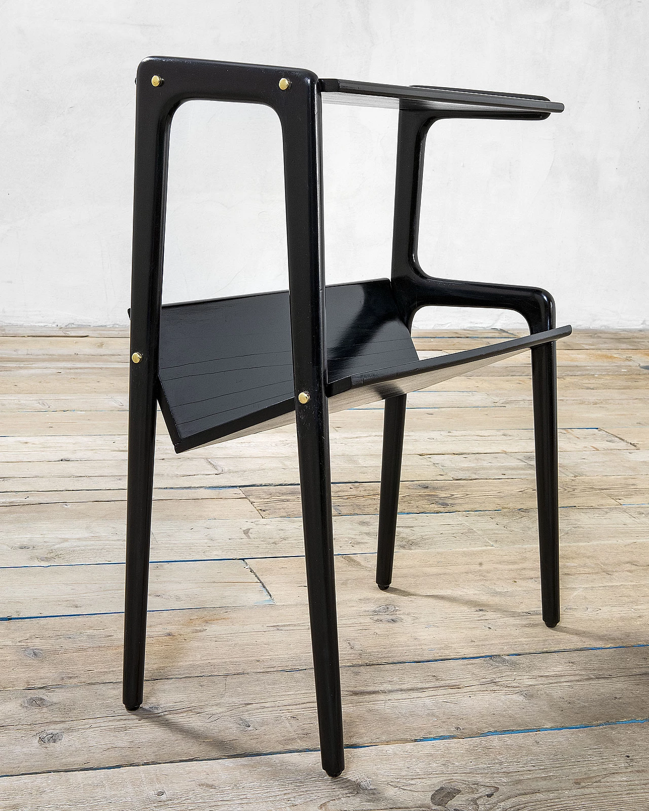 Pair of black wooden magazine tables by Ico Parisi, 1940s 2
