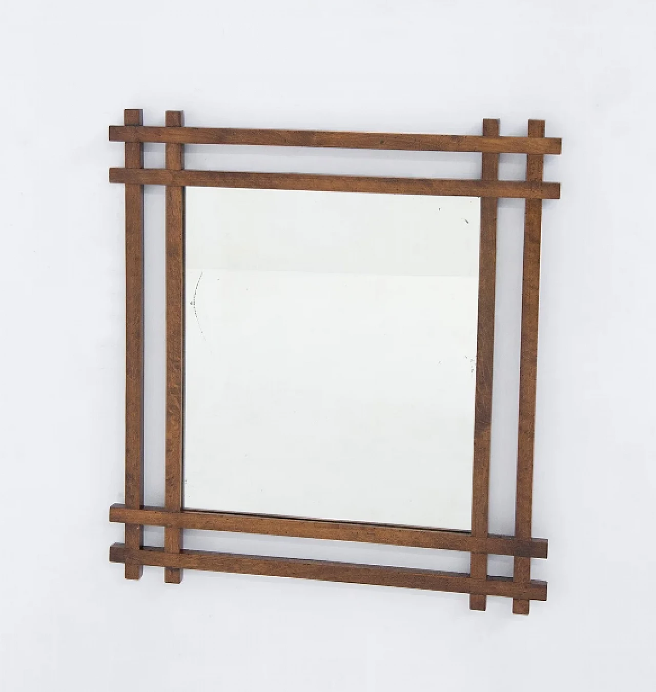 Wooden mirror attributed to Ettore Sottsass, 1970s 1
