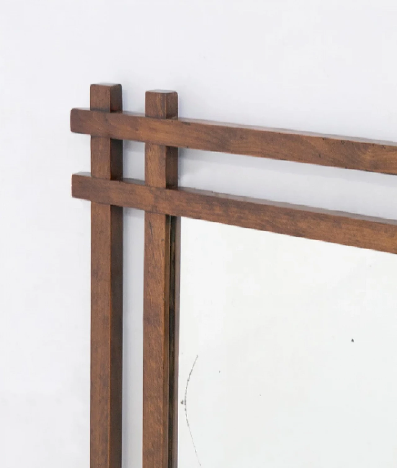 Wooden mirror attributed to Ettore Sottsass, 1970s 2