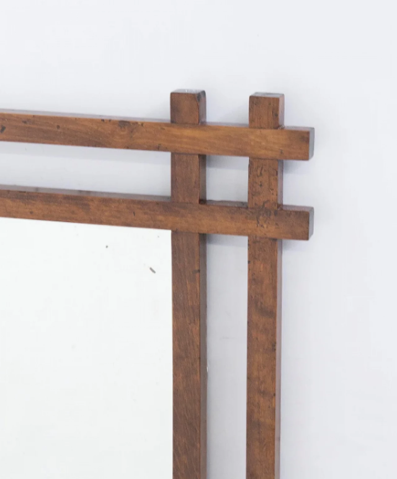 Wooden mirror attributed to Ettore Sottsass, 1970s 3
