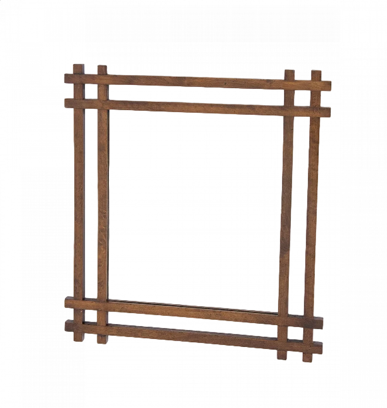 Wooden mirror attributed to Ettore Sottsass, 1970s 5