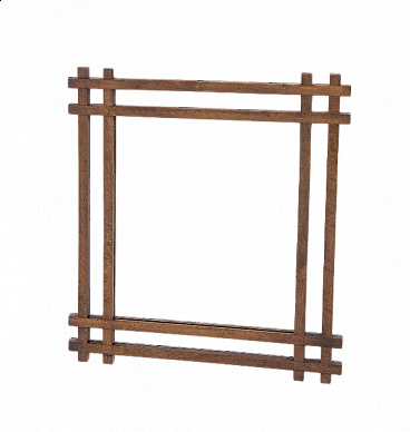 Wooden mirror attributed to Ettore Sottsass, 1970s