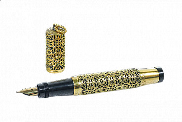 Penna stilografica Waterman 42 Ideal rientrante, laminata in oro 18 kr,  primo '900