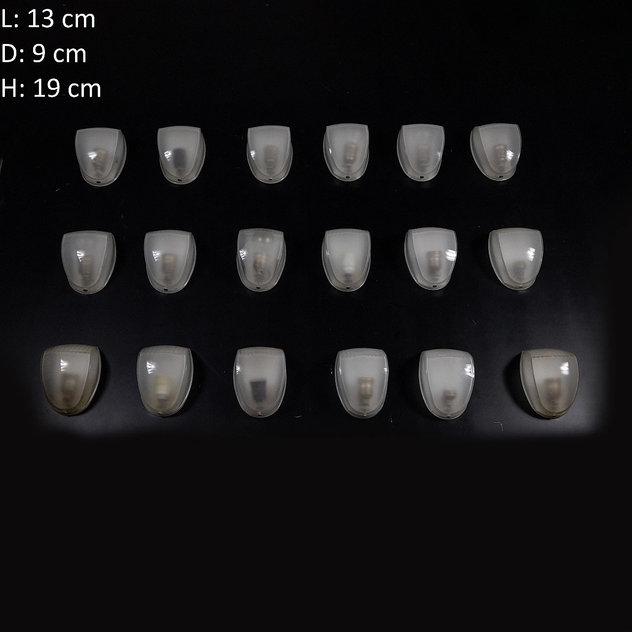 18 Metal and moulded glass wall lamps, 1970s 10