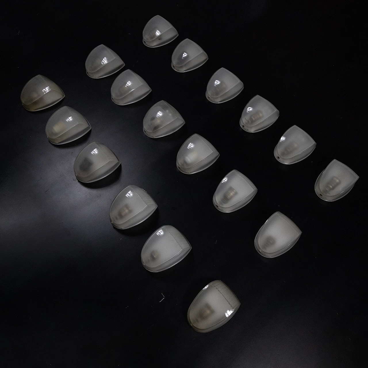 18 Metal and moulded glass wall lamps, 1970s 14