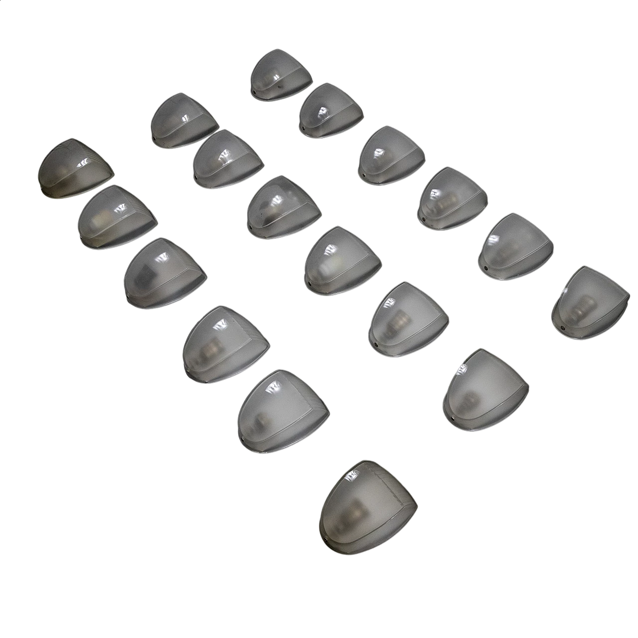 18 Metal and moulded glass wall lamps, 1970s 15