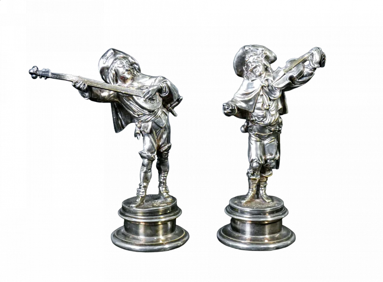 Players, pair of sheffield sculptures by Emile Guillemin, 19th century 13