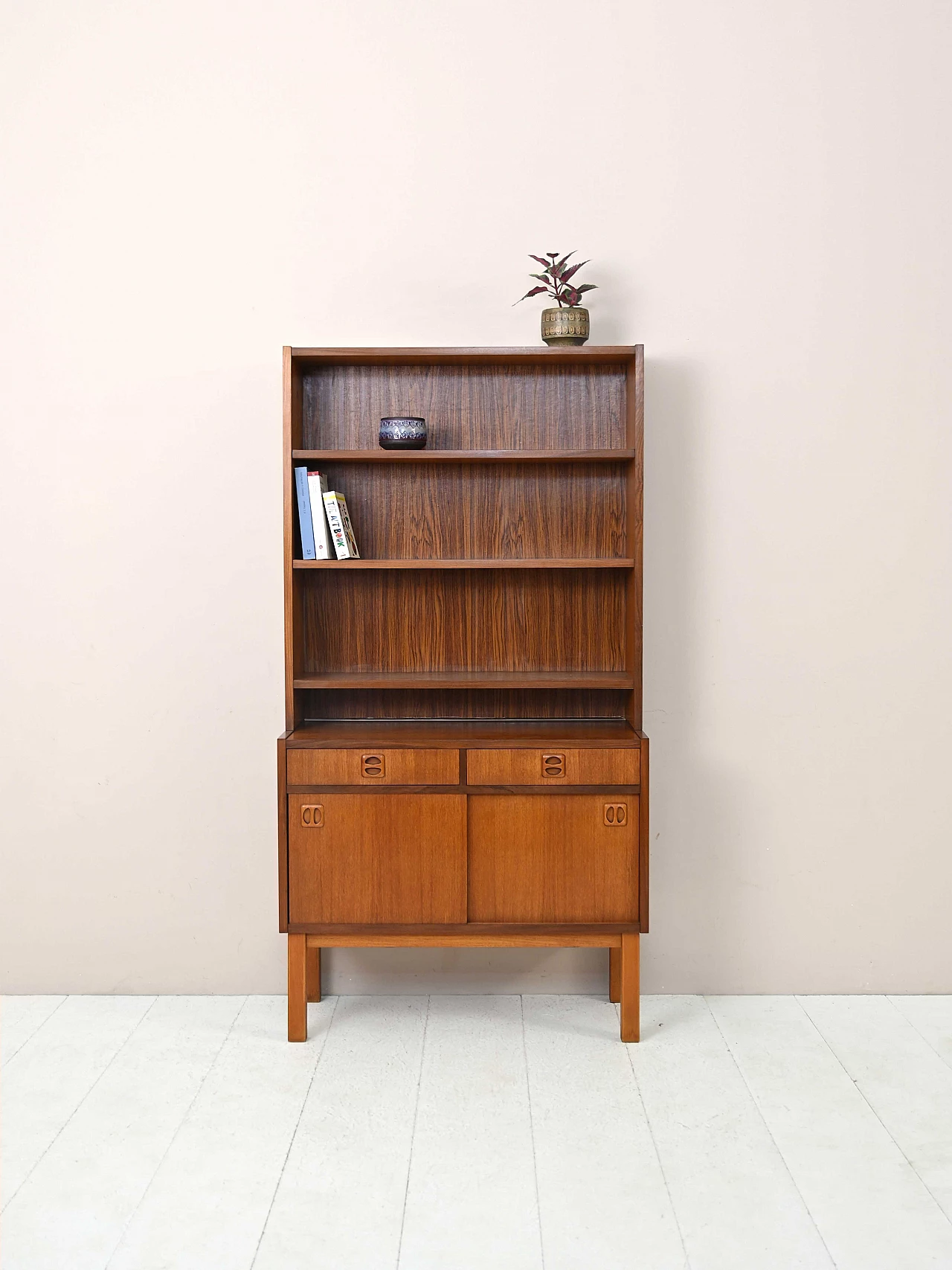 Libreria con cassetti e ante scorrevoli, anni ‘60 1