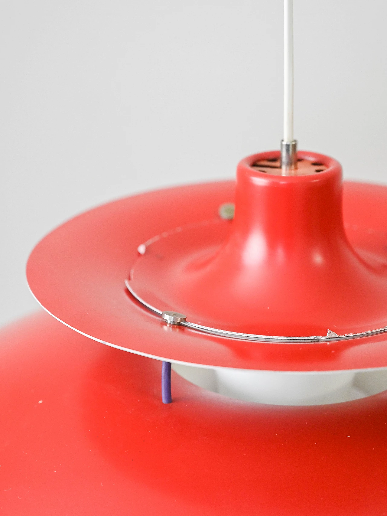 PH5 red chandelier by Poul Henningsen for Louis Poulsen, 1950s 3