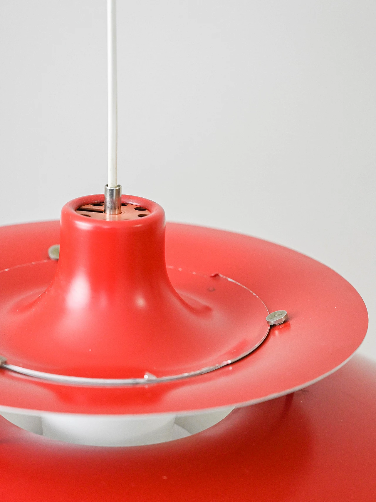 PH5 red chandelier by Poul Henningsen for Louis Poulsen, 1950s 4
