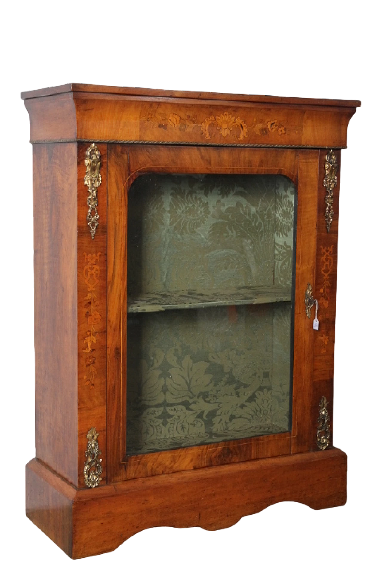 Vetrina Napoleone III in noce intarsiato, fine '800 15