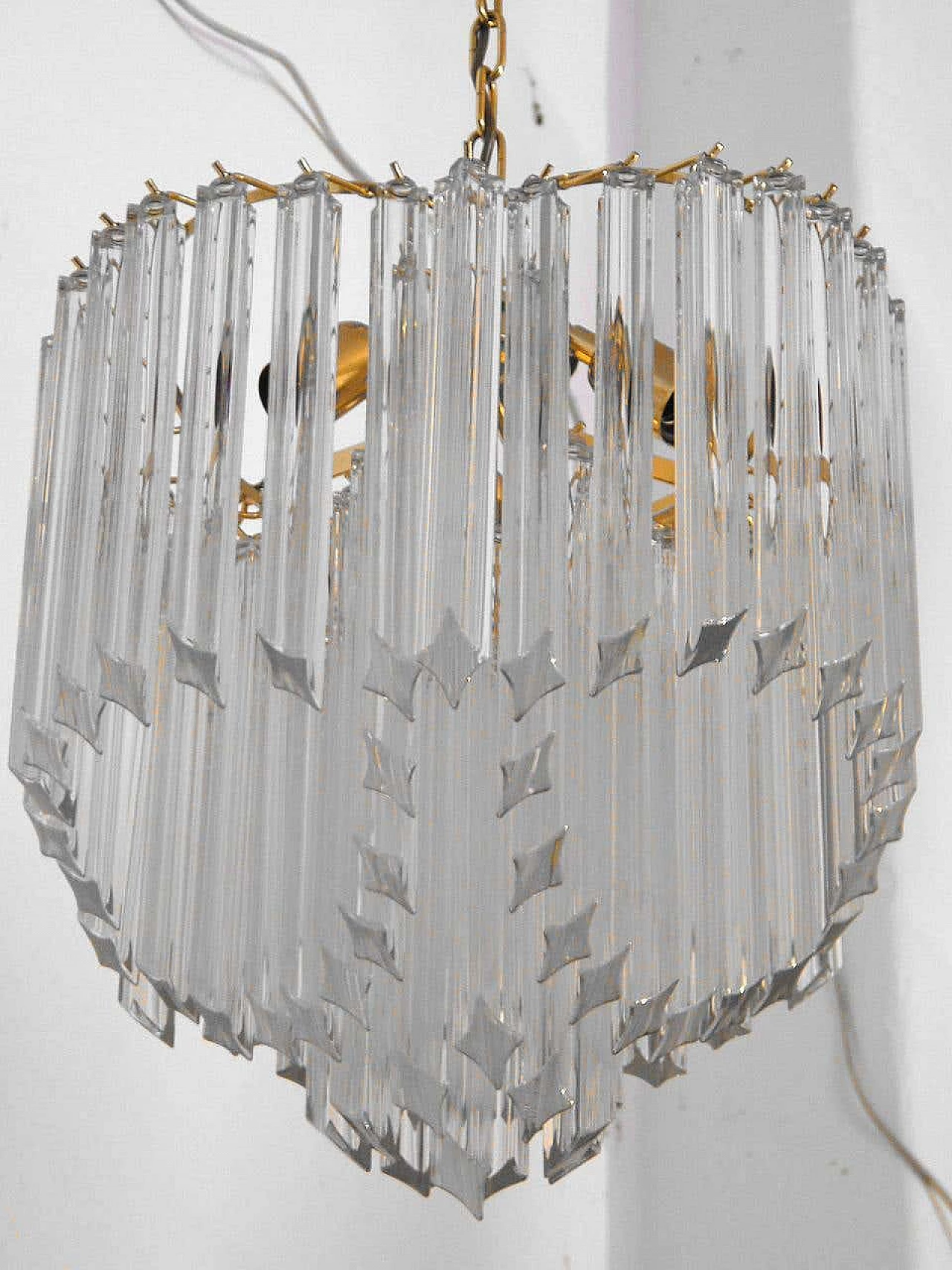 Lampadario con quadrilobi in cristallo di Paolo Venini, anni '70 4