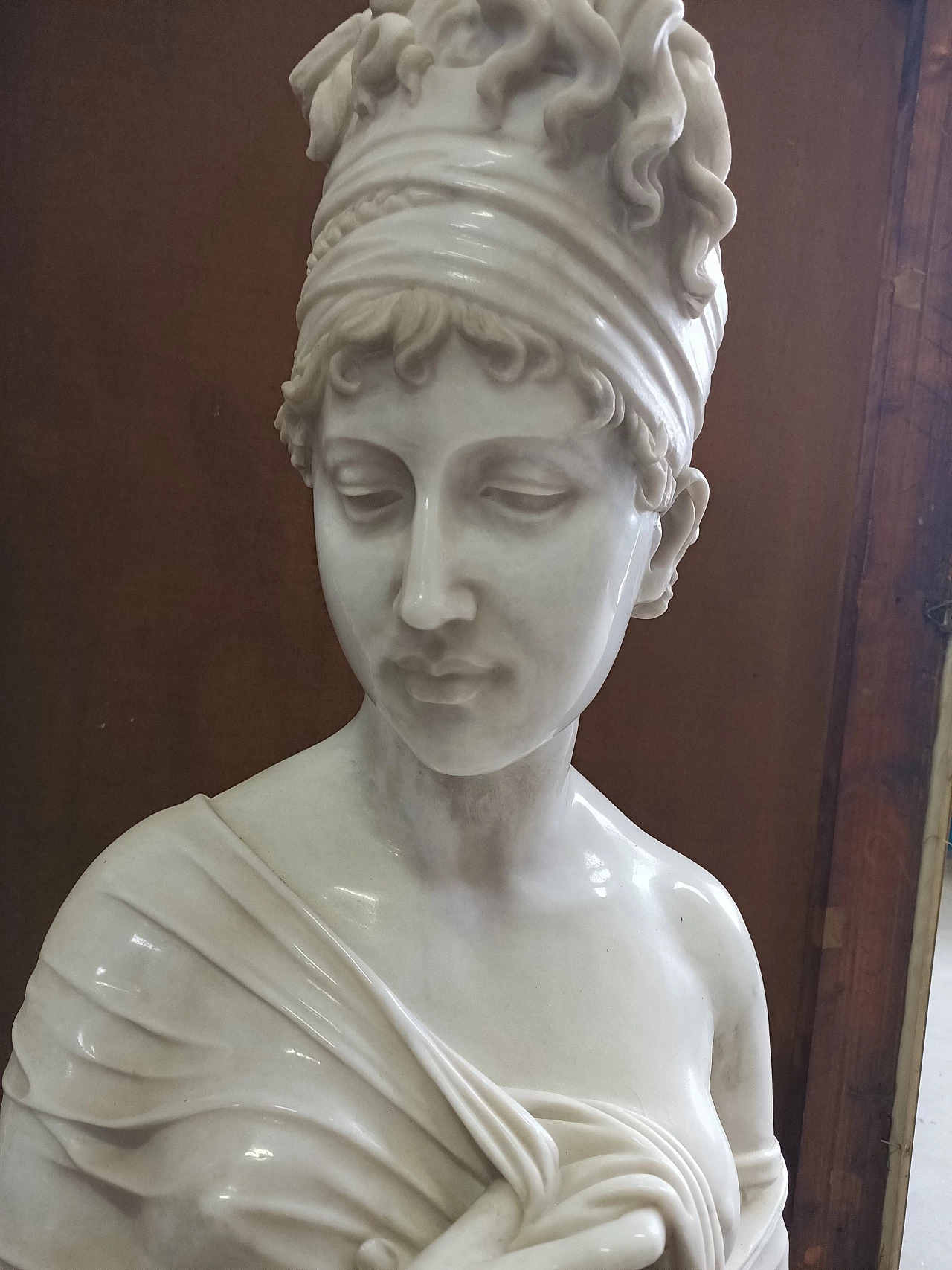 Scultura di Juliette Récamier in marmo di Carrara, anni '50 2