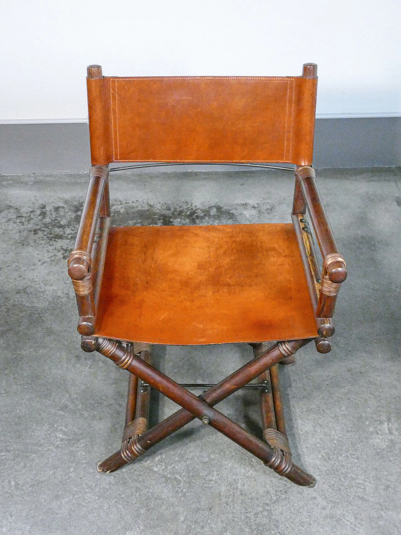 Director's chair in bamboo and leather by Lyda Levi, 1960s 3
