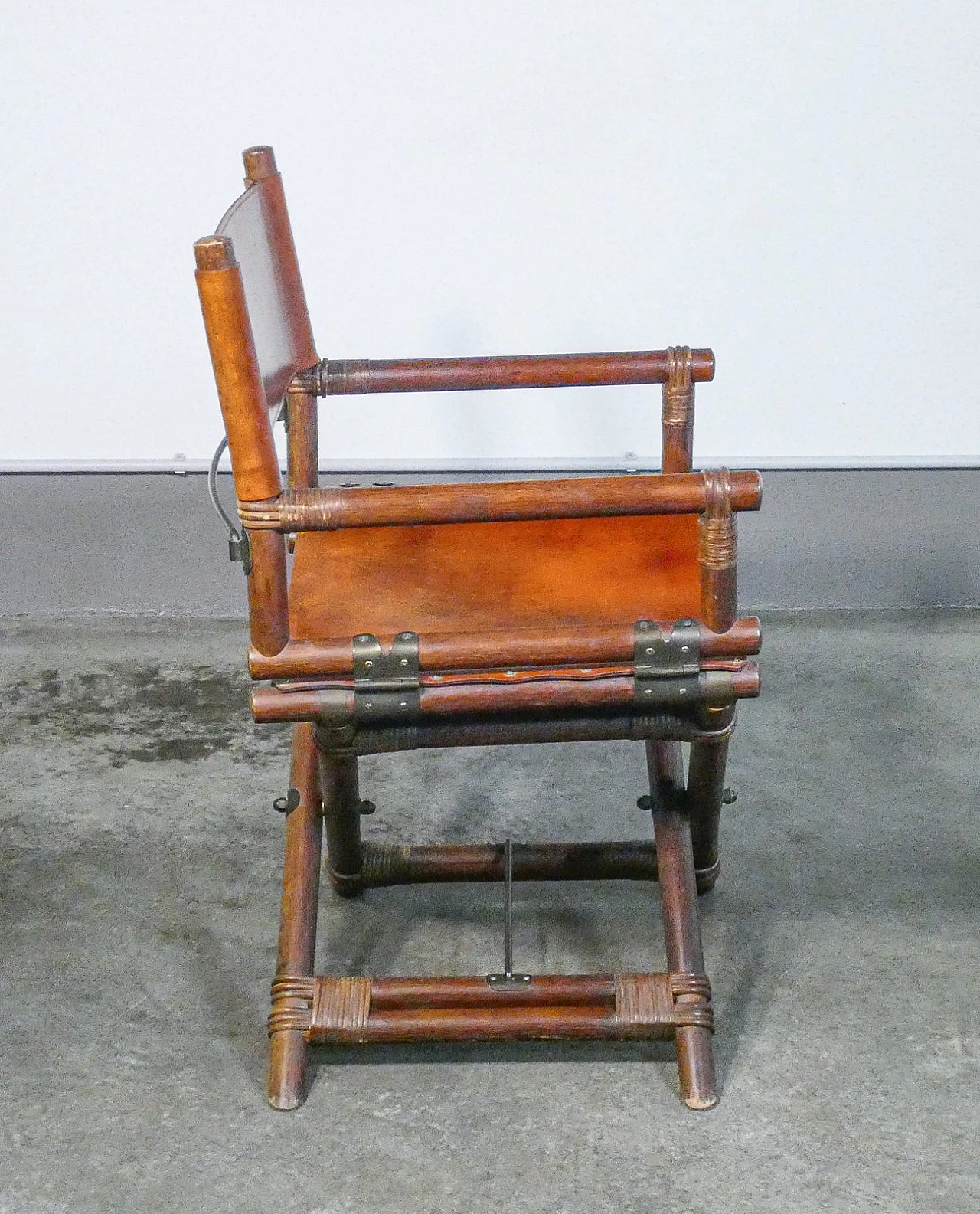 Director's chair in bamboo and leather by Lyda Levi, 1960s 5